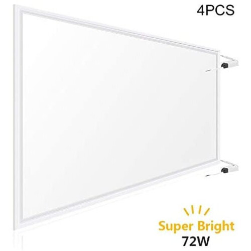 4 Pack 72W LED Square Panel Deckenleuchte Kühlung Weiß Silber 1