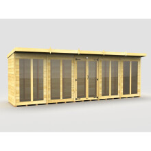 Pent Summer House 20ft x 4ft (Full Height Window) Fast & Free 2-5 Nationwide Delivery