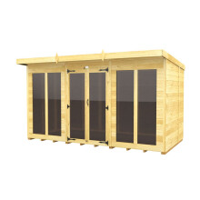 Pent Summer House 12ft x 8ft (Full Height Window) Fast & Free 2-5 Nationwide Delivery