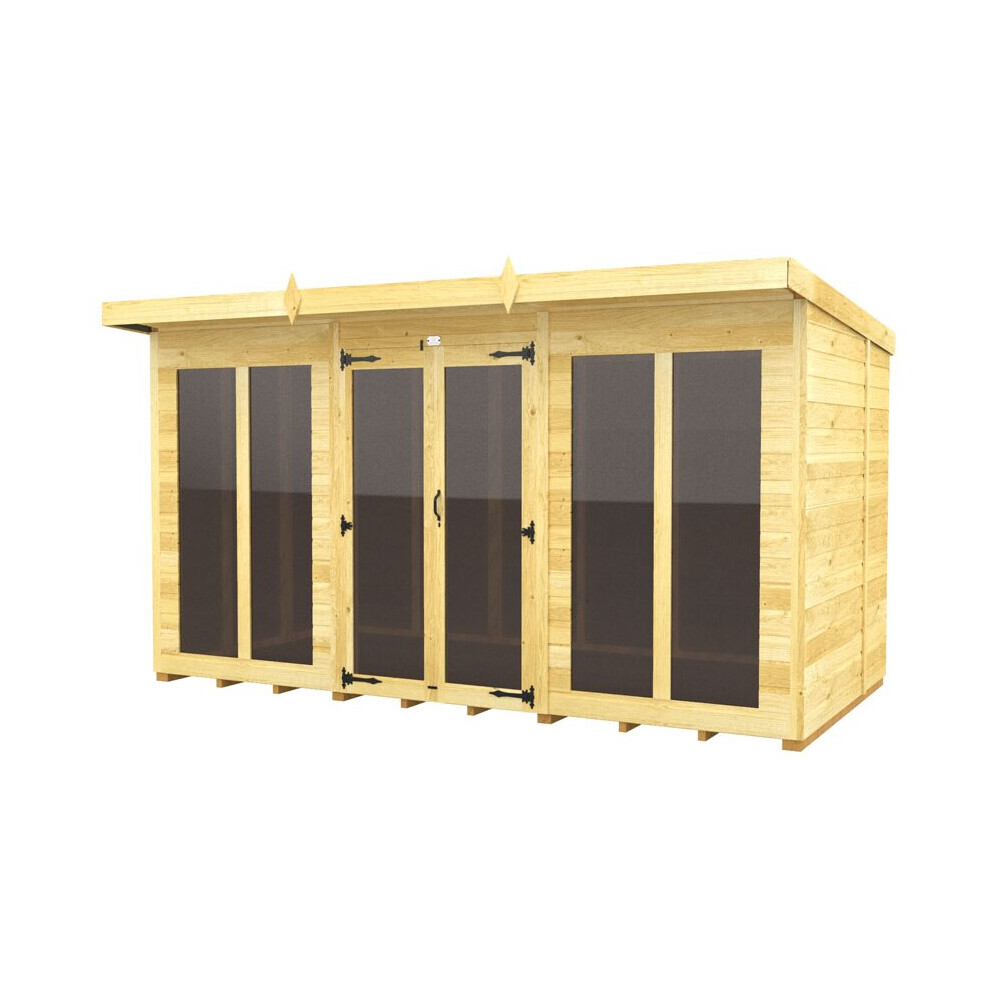 Total Sheds Pent Summer House 12Ft X 8Ft (Full Height Window) Fast & Free 2-5 Nationwide Delivery