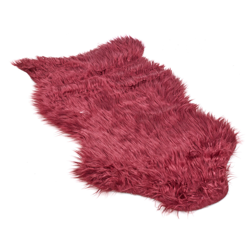 (50x90cm, Purple) Fluffy Faux Sheepskin Fur Floor Rug Soft Plush Mat