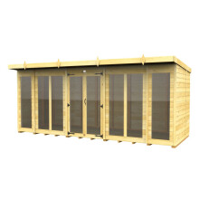 Pent Summer House 16ft x 8ft (Full Height Window) Fast & Free 2-5 Nationwide Delivery