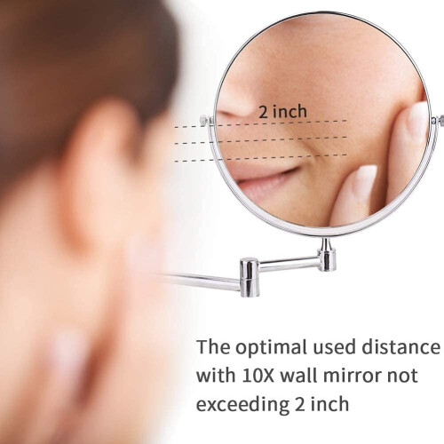 8 Inches 10X Magnifying Bathroom Makeup Mirror, Wall Mounted Mirror 2