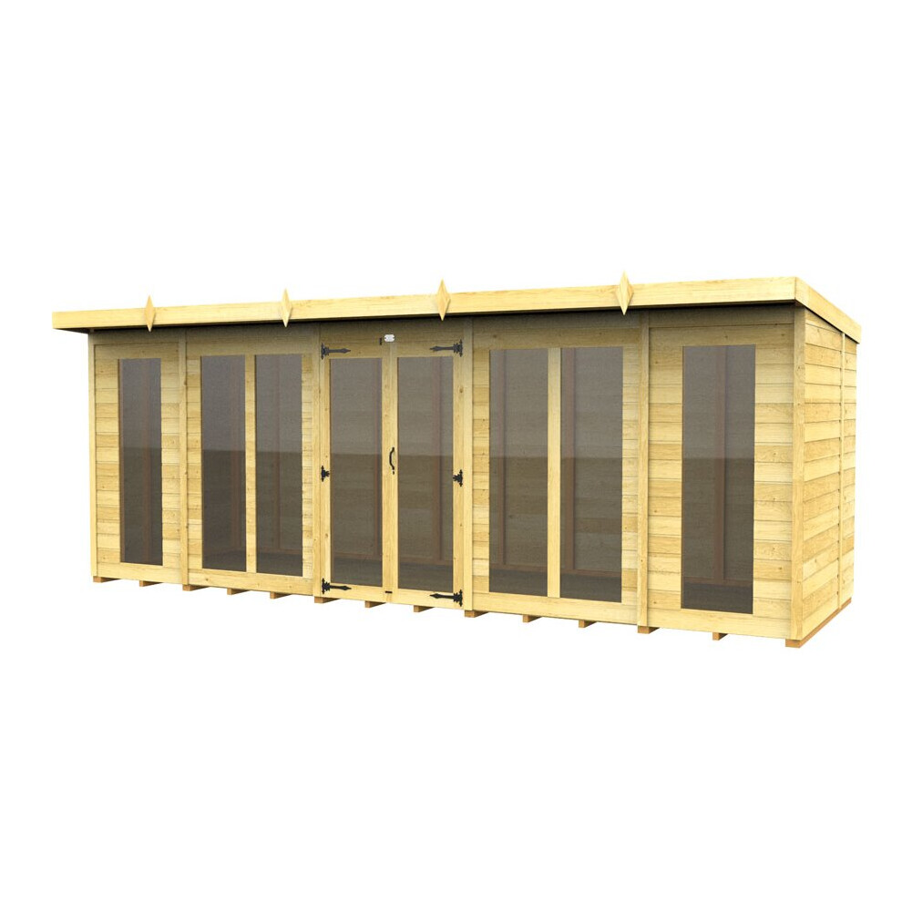 Total Sheds Pent Summer House 18Ft X 7Ft (Full Height Window) Fast & Free 2-5 Nationwide Delivery