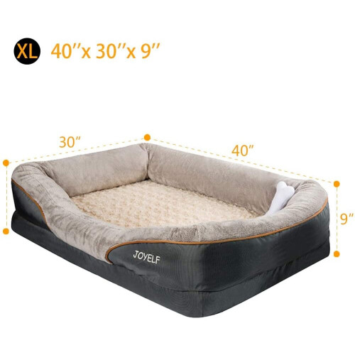 JOYELF XLarge Memory Foam Dog Bed Orthopedic Dog Bed Sofa with Removable Washable Cover and Squeaker Toy as Gift on OnBuy