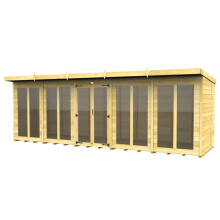 Pent Summer House 20ft x 8ft (Full Height Window) Fast & Free 2-5 Nationwide Delivery