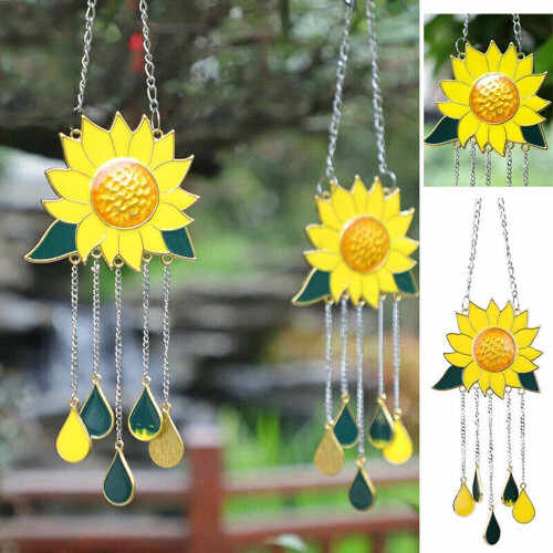 Sunflower Wind Chimes Outdoor Yard Garden Home Decor Ornament Hanging