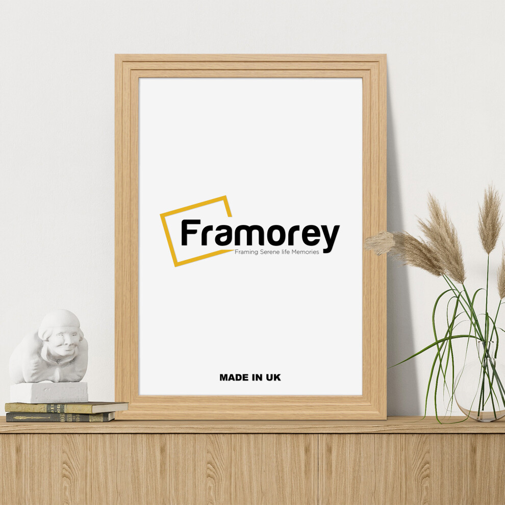 (40x60 CM) Oak Photo Frames / Picture Frame / Handmade Wood Effect Step Style Frame / Wall Art Poster Frames / Various Size