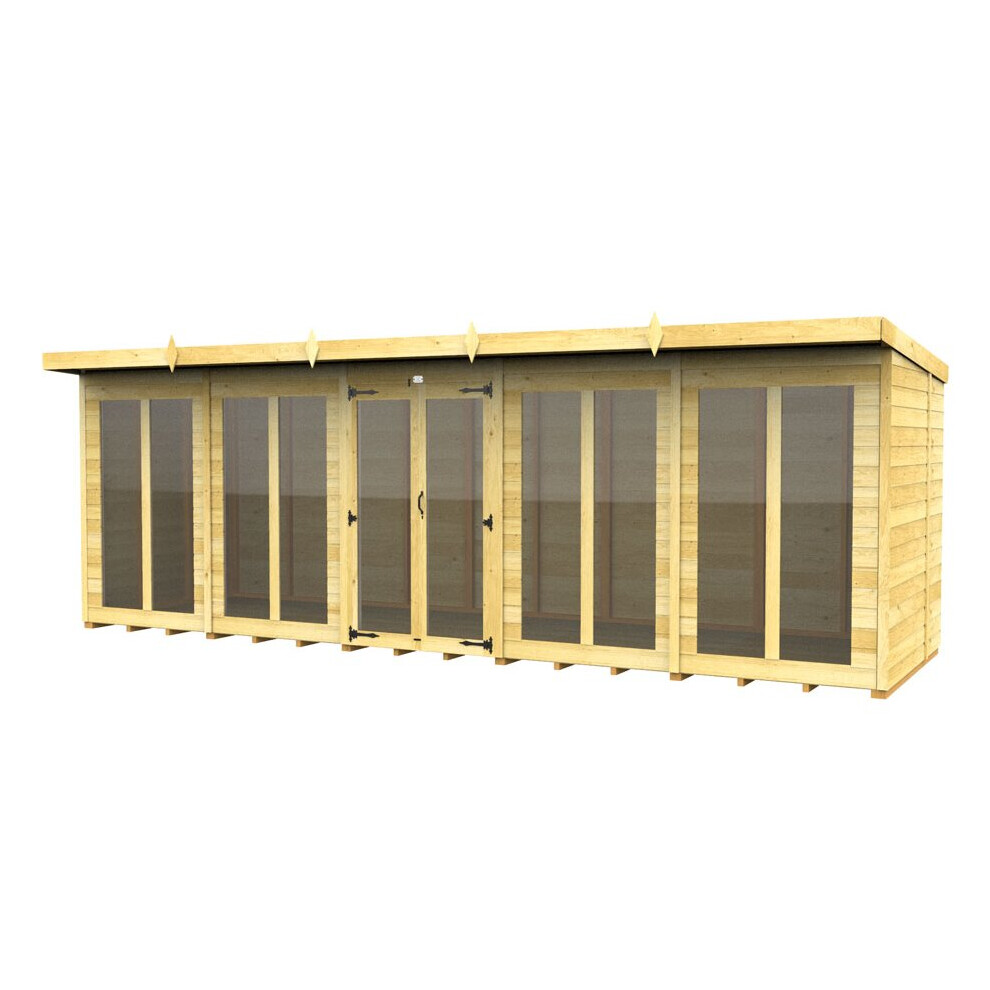 Total Sheds Pent Summer House 20Ft X 7Ft (Full Height Window) Fast & Free 2-5 Nationwide Delivery