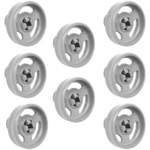 8x Dishwasher Lower Basket Wheels,Universal Bottom Basket Rollers & Axles Pin Replacement for Hotpoint Candy Ariston Creda Fisher & Paykel Smeg