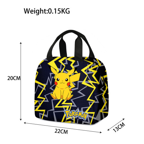 (02, 3PCS) Pokémon Pikachu Backpack Lunch Bag Pencil Case Set Kids Gift 2