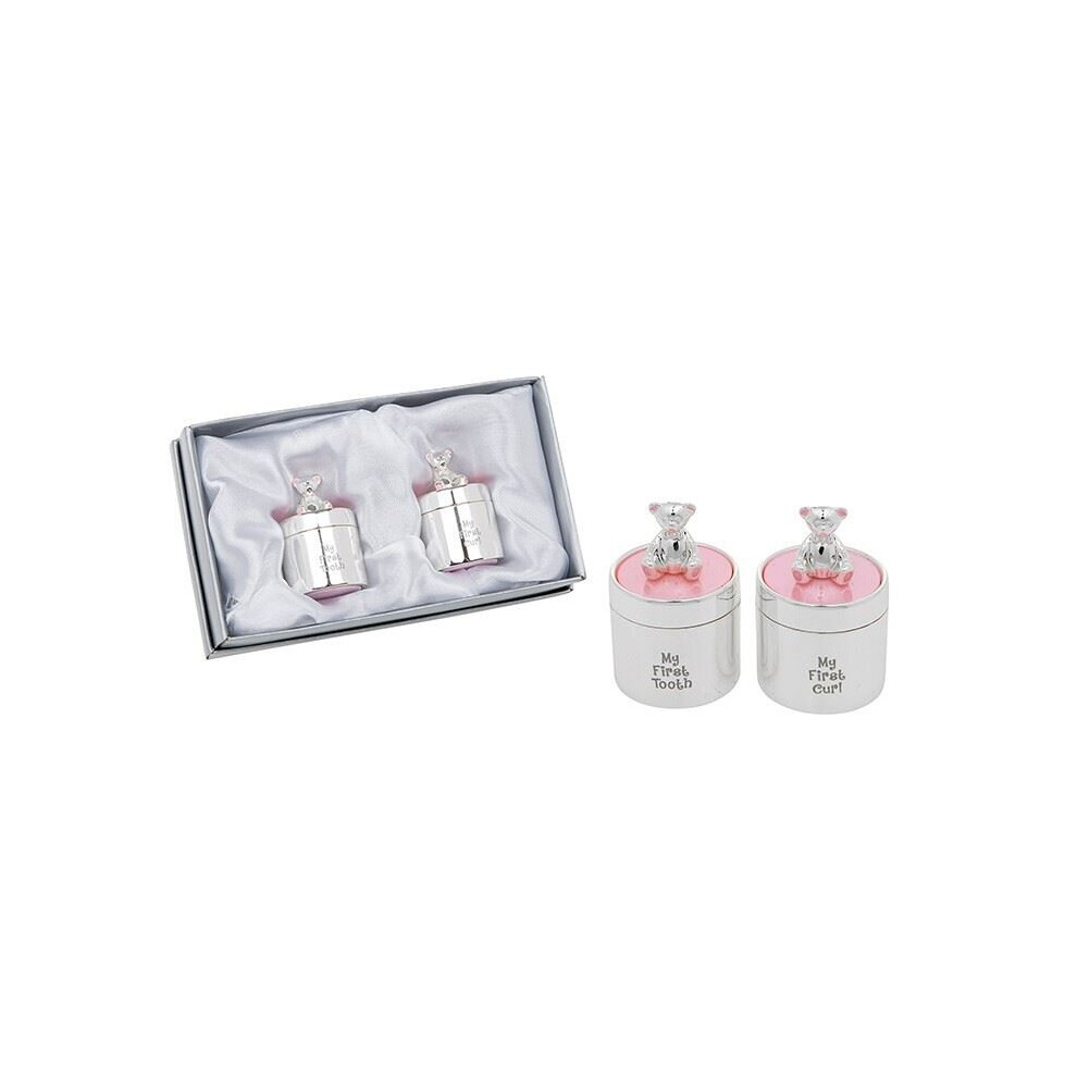 Enamel Baby Girl 1St Tooth & Curl Set By Pink Shudehill Giftware