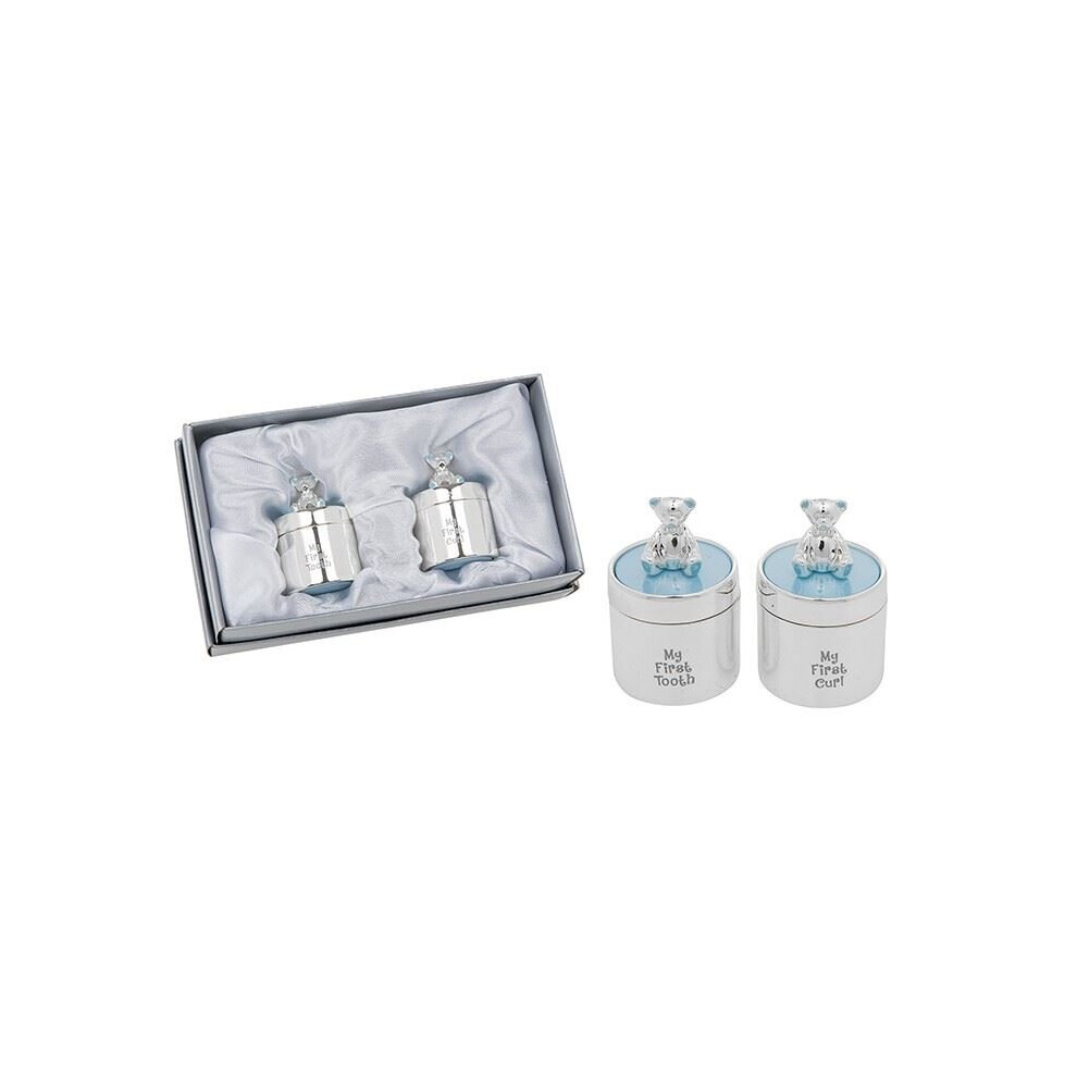 Enamel Baby Boy 1St Tooth & Curl Set By Blue Shudehill Giftware