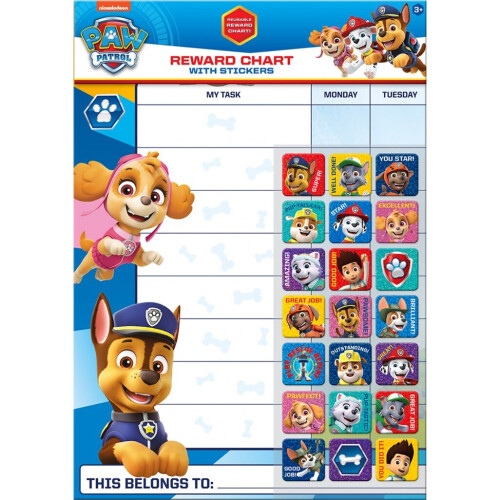 Paper Projects Children's Reward Chart - Paw Patrol