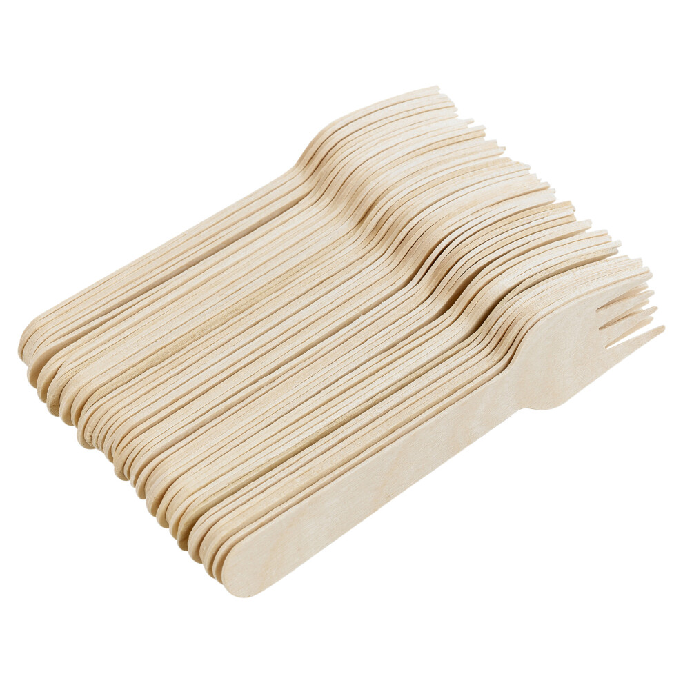 (Forks, 100) 50-200 Pcs Wooden Biodegradable Disposable Cutlery