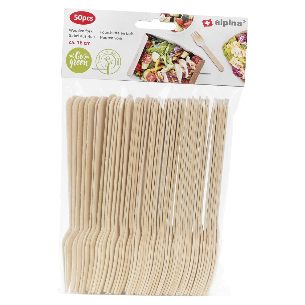 (Forks, 50) 50-200 Pcs Wooden Biodegradable Disposable Cutlery