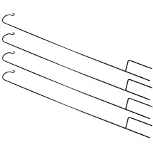 Pack of 4 Garden Shepherds Crook Black Metal Border Hooks (2.18m)