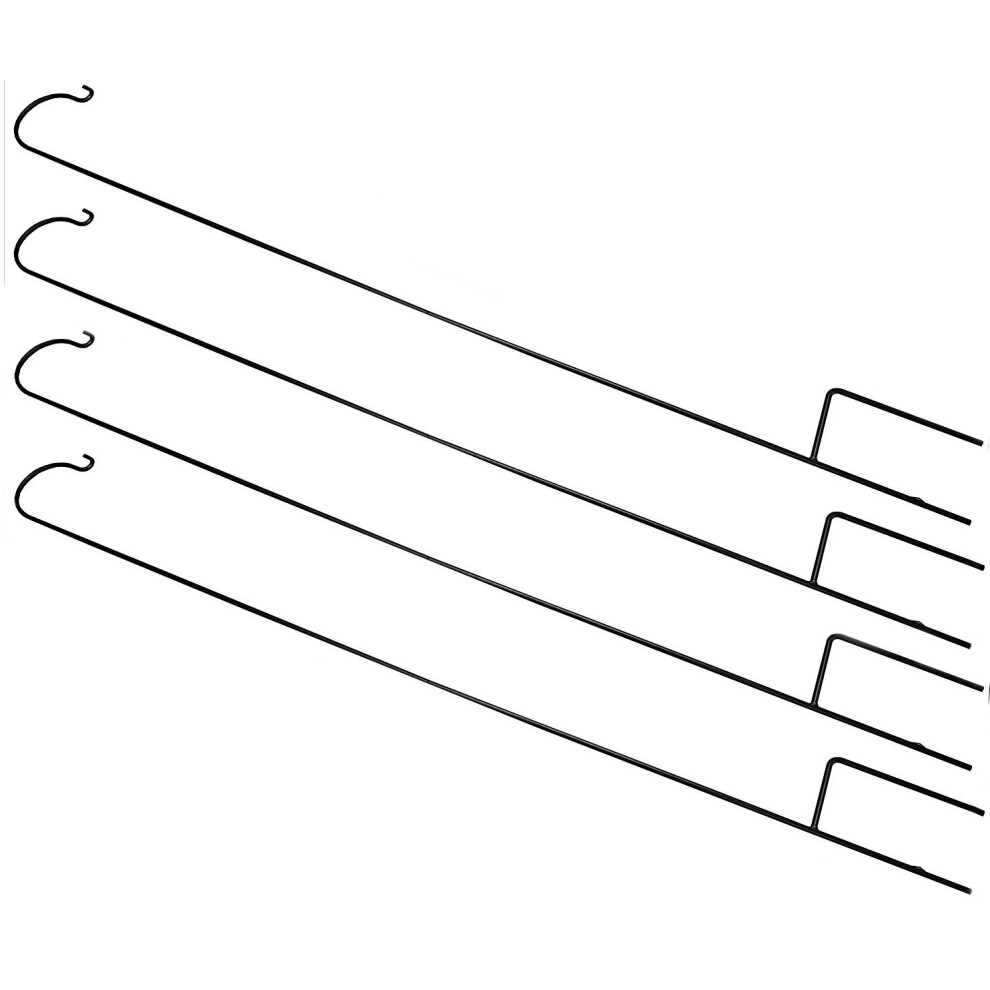 Selections Pack Of 4 Garden Shepherds Crook Metal Border Hooks (2.18M) Black