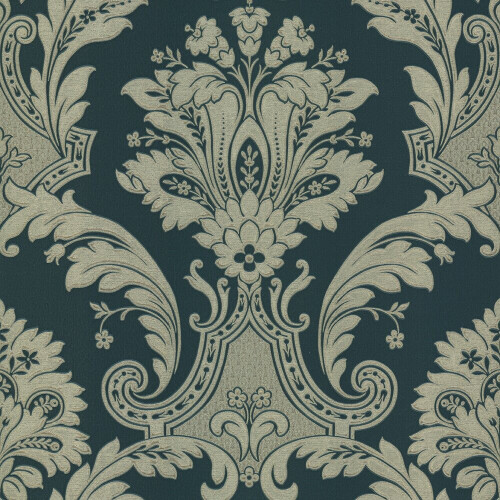 Belgravia Decor Amara Damask Green Gold Wallpaper GB7393 on OnBuy