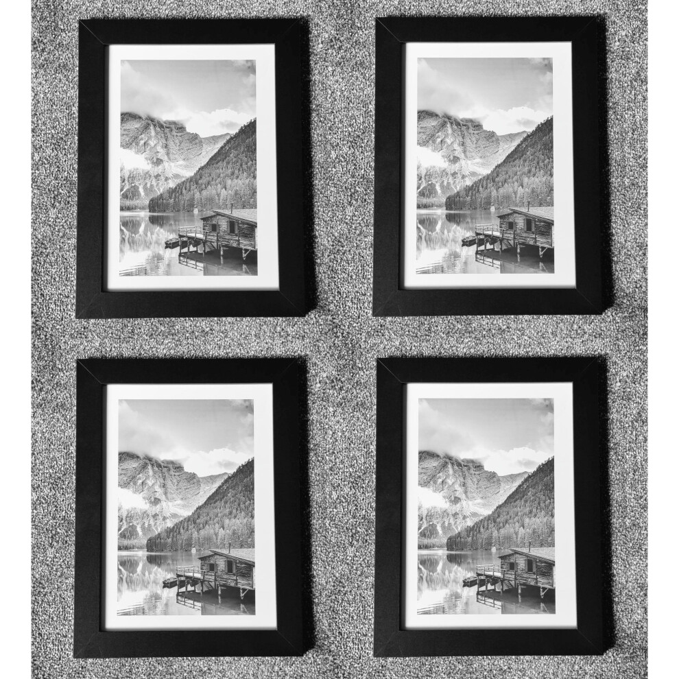 4 A4 Black Photo Certificate Frames Portrait Landscape Hang Stand