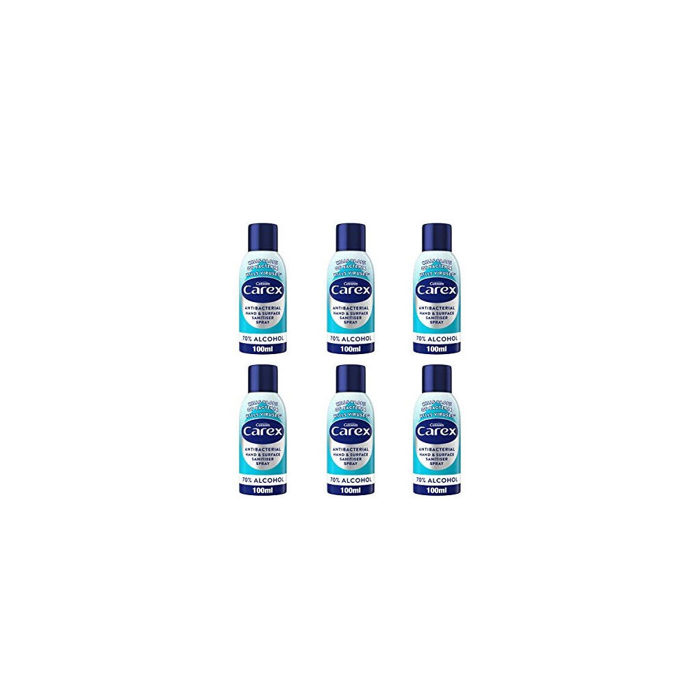 Carex Antibacterial Hand and Surface Santister Spray, 100 ml (Pack of 6)