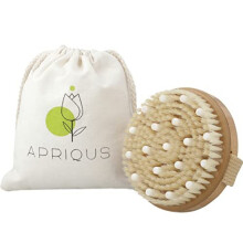 Apriqus Body Brush for Wet & Dry Brushing - Exfoliating Brush with Boar Bristles for Removing Dead Skin Cells, Cellulite & Improving Blood Circu