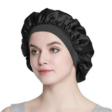 Alnorm Stylish Sleep Cap Silky Double-Layered Satin Bonnet Premium Wide Band Nightcap for Hair Beauty Women Headwear