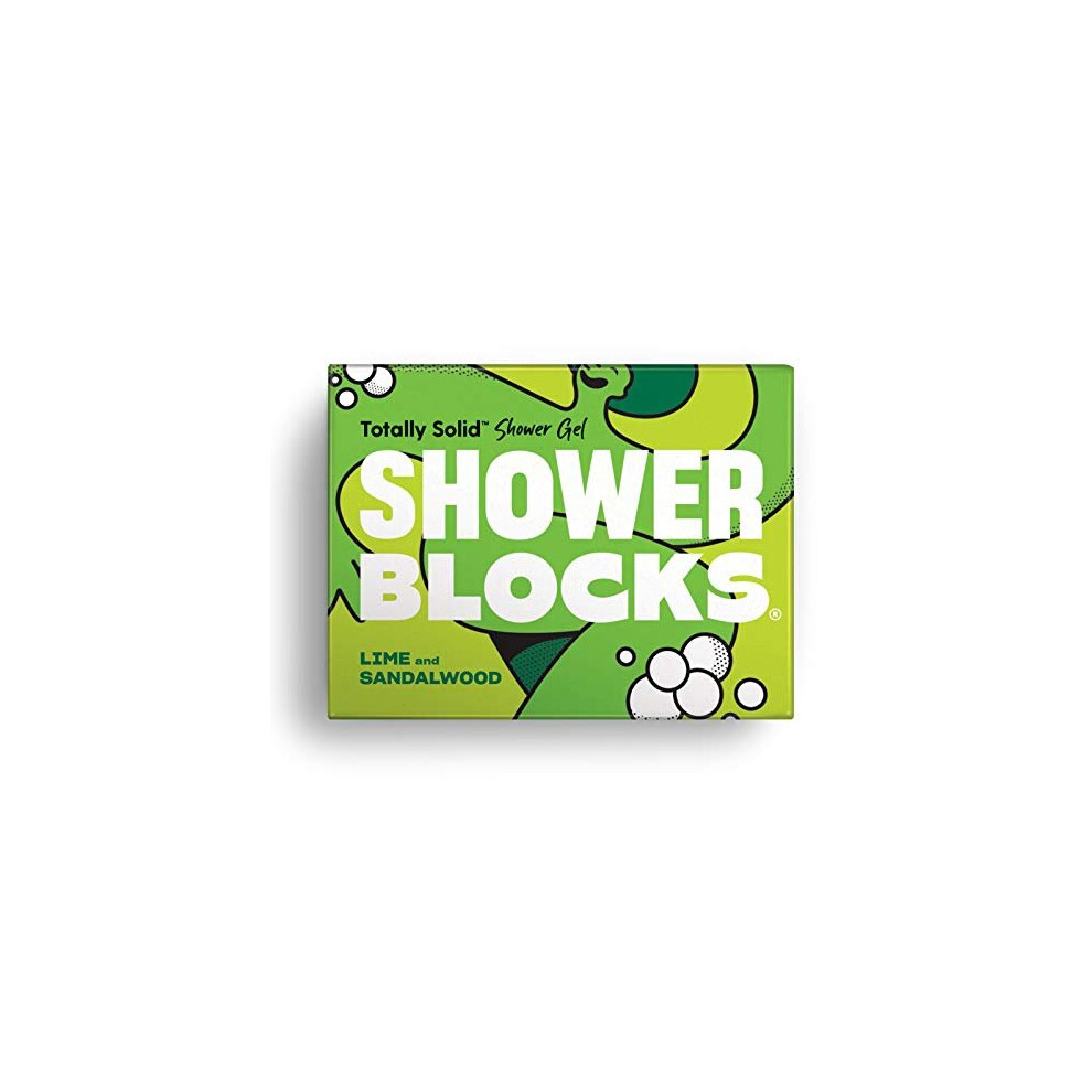 Shower Blocks - Lime & Sandalwood Solid Shower Gel | Plastic, Cruelty And Paraben Free | Vegan | Moisturising Body Soap For The Shower