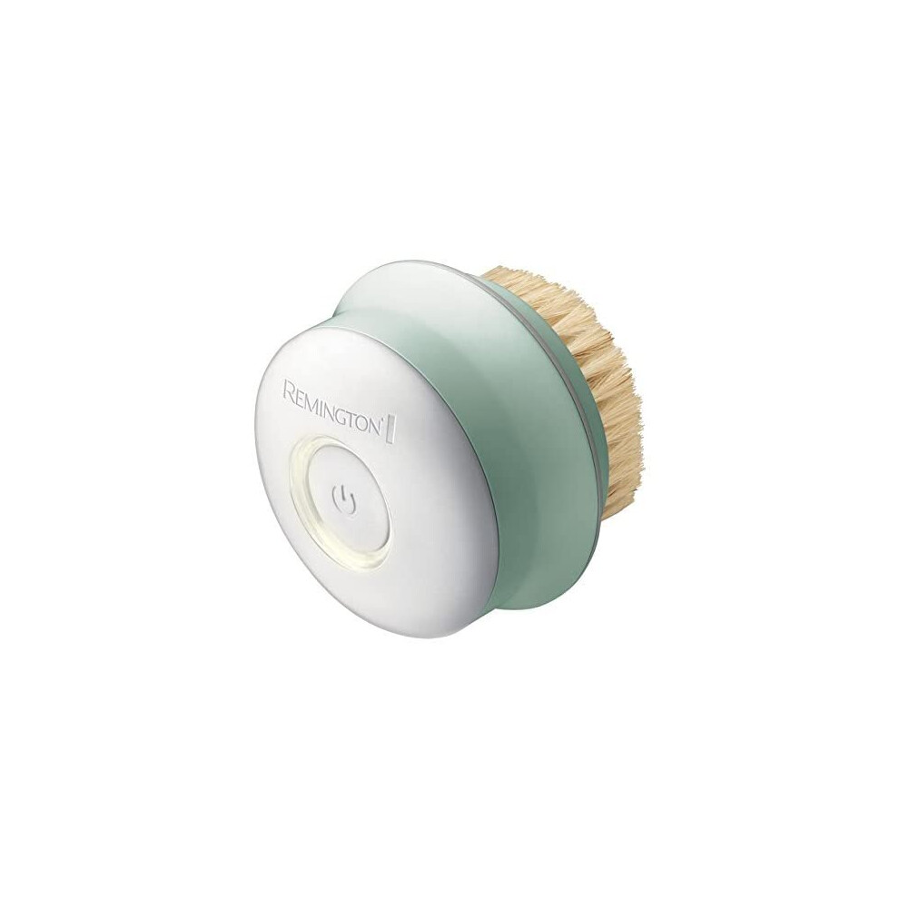 Remington Reveal B1000 Rotating Body Brush with Exfoliating and Natural Bristle Brush Head, White/Mint Green