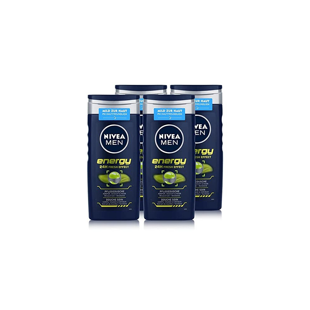 Nivea Men Energy Shower Gel Shower Gel, 4Â x 250Â ml