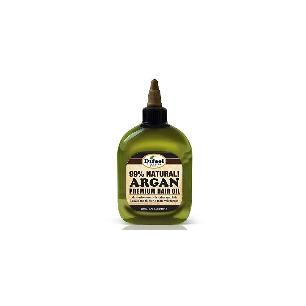 Difeel Premium Natural Hair Oil -Argan Oil, Moisturizes Dry Hair & Smoothes Hair Follicles, Leaves Hair Thicker Softer & Silkier 235 Ml