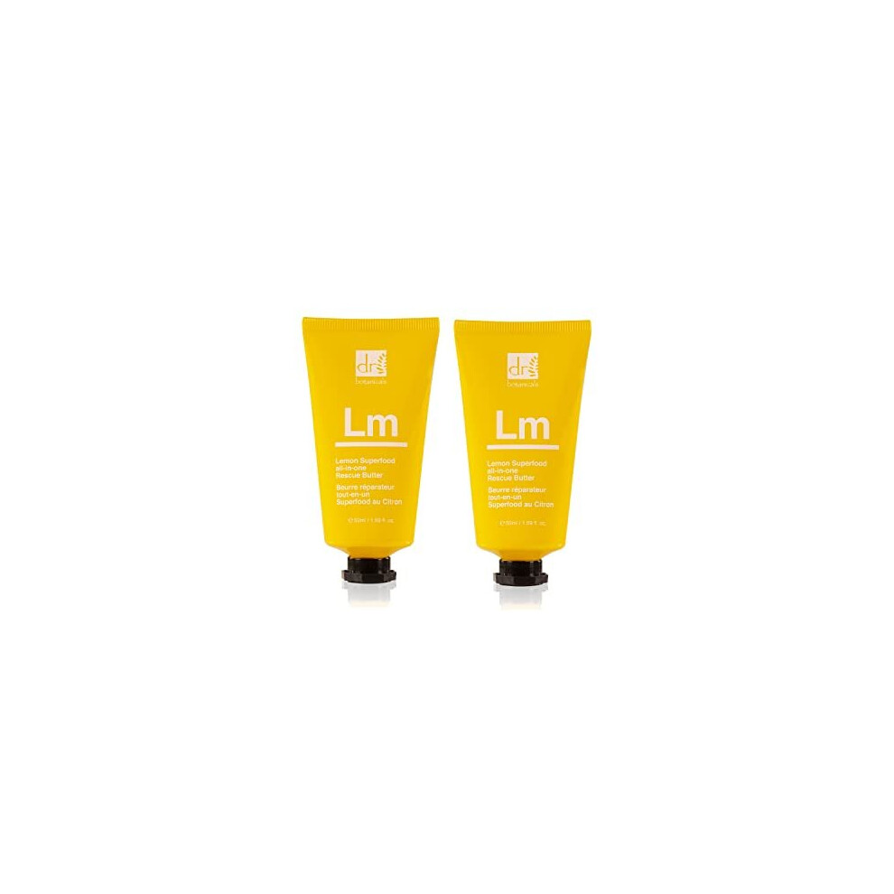 Dr Botanicals Vegan Lemon Superfood All-In-One Rescue Butter Moisturizer With Natural Ingredients Lemongrass Oil, Coconut Oi, Almond Oil, Grapes