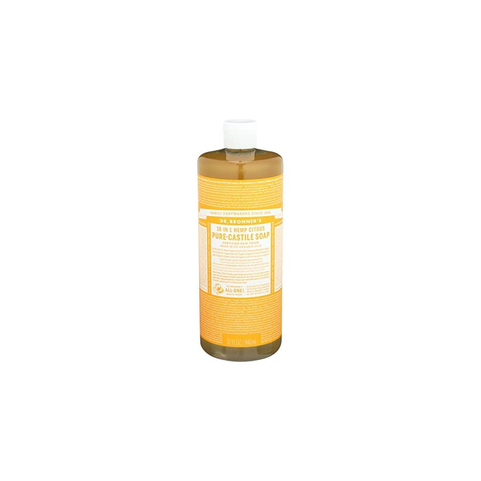 DR BRONNERS Organic Citrus Orange Pure-Castile Liquid Soap 946ml (PACK OF 1)