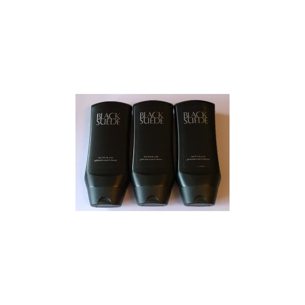 3 x Avon Mens Black Suede Body Wash Set