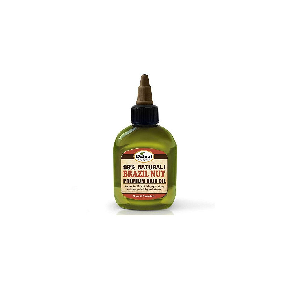 Difeel Premium Natural Deep Conditioning Hair Oil, Brazil Nut Oil, For Dry & Lifeless Hair, Provides Immediate & Long Lasting Benefits To The Ha