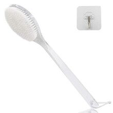 Mczxon Bath Body Back Shower Brush with Curved Long Handle for Exfoliating Skin Improve Blood Circulation, Back Scrubber Bath Shower Wet or Dry