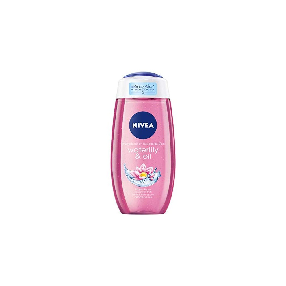 NIVEA Waterlily & Oil Shower Gel (250 ml), Refreshing Shower Gel with Valuable Oil Beads, Pampering Shower with Delicate Water Lily Fragrance