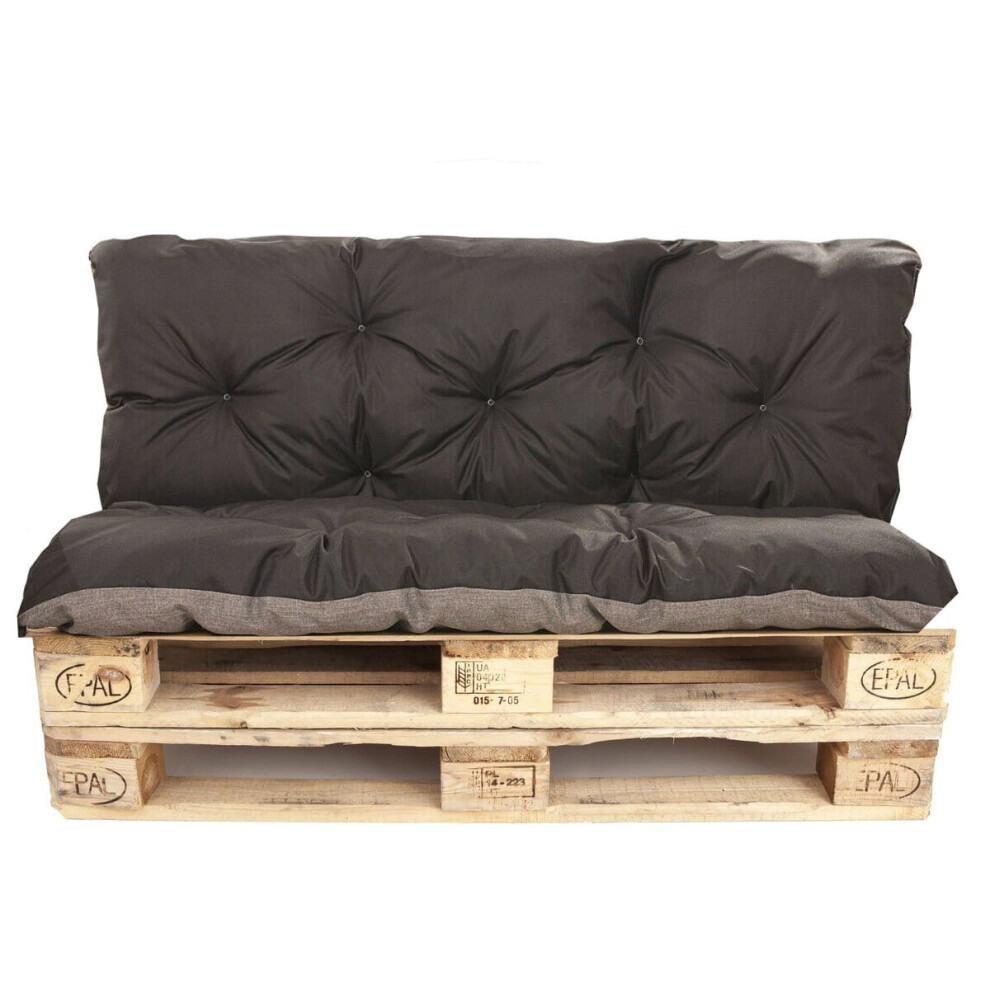 Pallet Cushions outdoor |seat 120 x 60 and Backrest 120 x 50cm | Pallet Cushions set Black