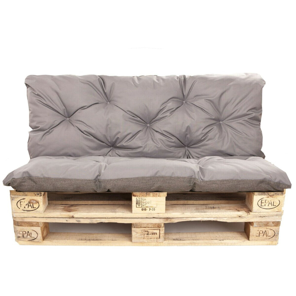 Pallet Cushions outdoor |seat 120 x 60 and Backrest 120 x 50cm| Pallet Cushions set Gray