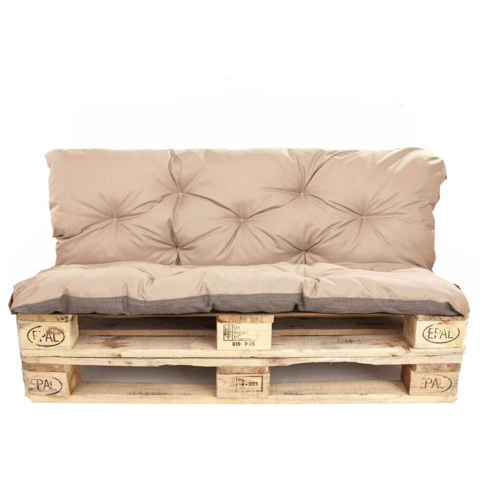 Pallet Cushions outdoor |seat 120 x 60 and Backrest 120 x 40cm | Pallet Cushions set Beige