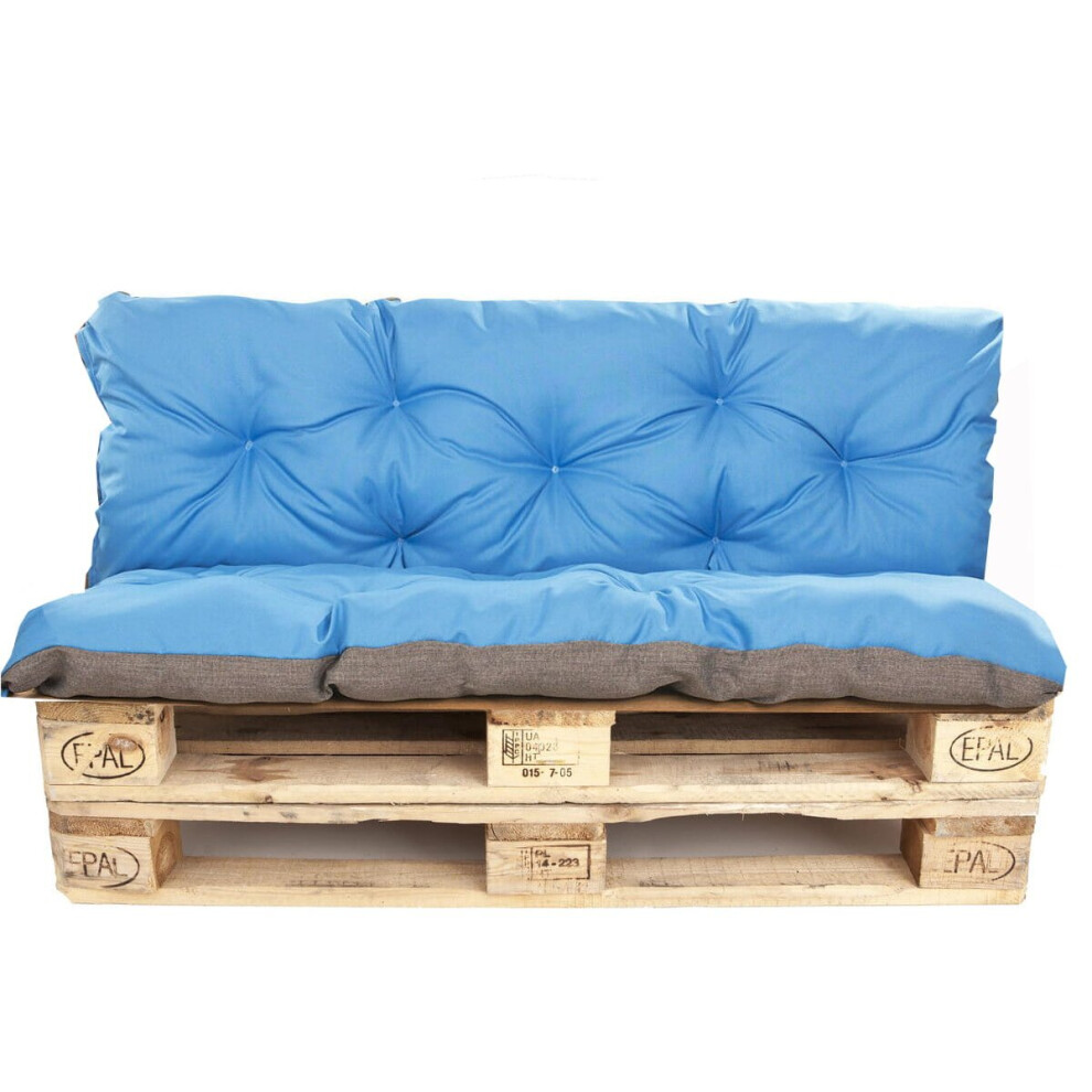 Pallet Cushions |seat 120 x 60 and Backrest 120 x 60cm | Pallet Cushions set  Blue