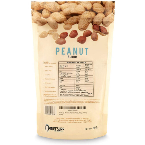 BuffSupp, Premium Peanut Flour, Light Roast, 500g, (17.63oz) 1