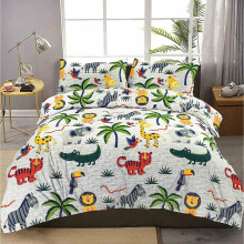 (single ) Animals Jungle Kids Printed duvet cover set