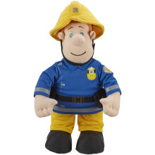 Fireman Sam 12-Inch Talking Plush Toy with Phrases and Theme Tune - Soft, Classic Firefighter Plush