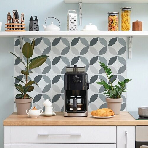 (1) GEOMETRIC GREY Self-adhesive Wall Tiles