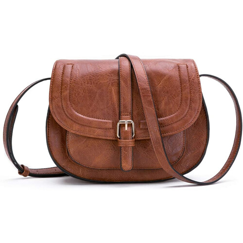 AFKOMST Crossbody Bag for Women, Small Satchel and Shoulder Bag,Vintage Saddle Handbags