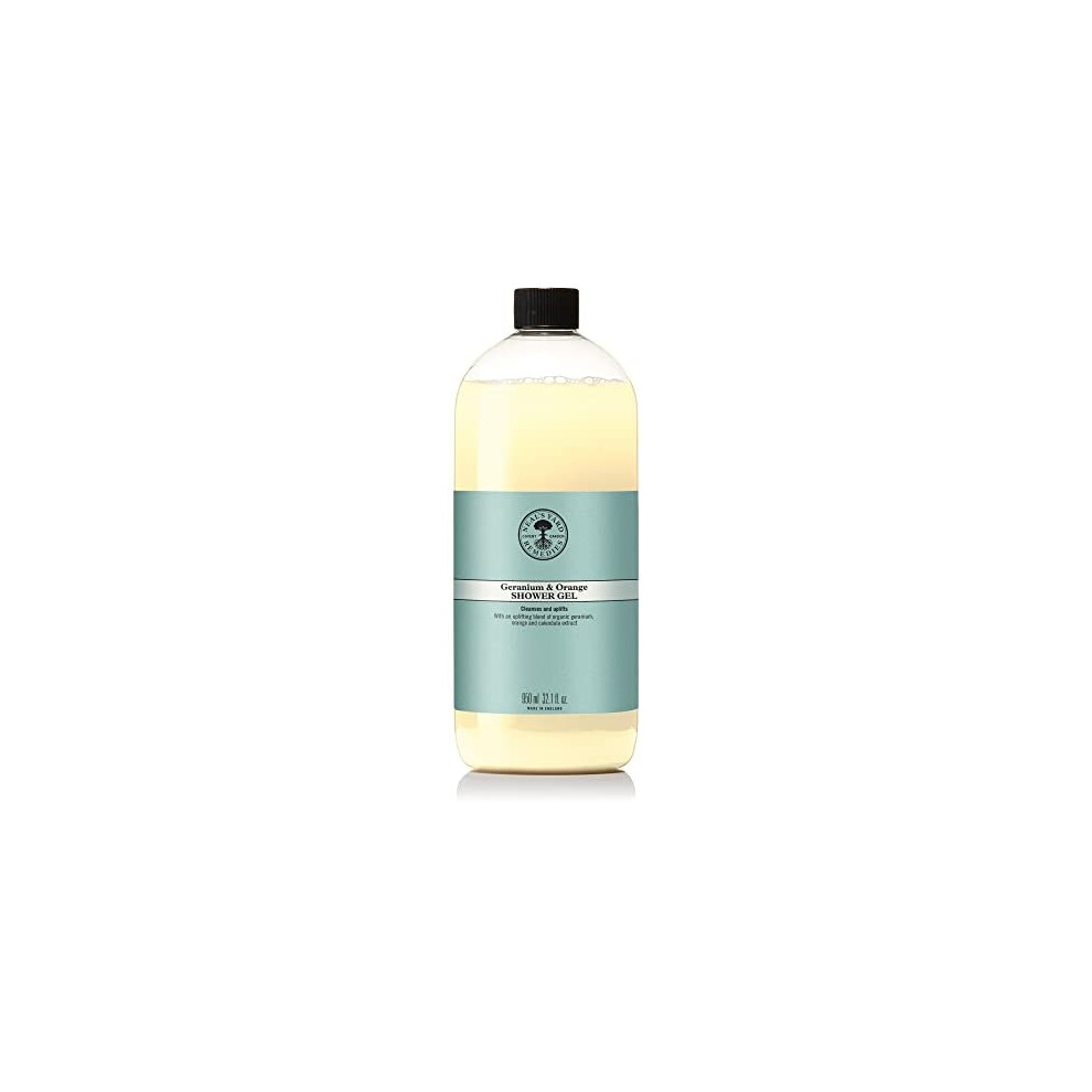 Neal's Yard Remedies Geranium & Shower Gel | Energises & Uplifts, Start Day Perfectly | 950Ml Orange