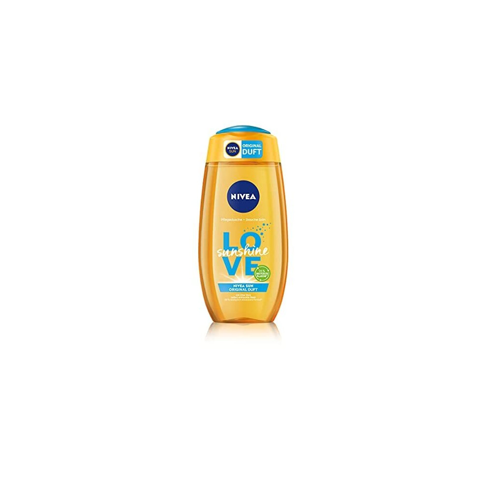 Nivea Love Sunshine Shower Gel (250 ml), Summer Shower Gel with Aloe Vera for Noticeably Soft Skin, Shower with Unique Nivea Sun Cream Fragrance