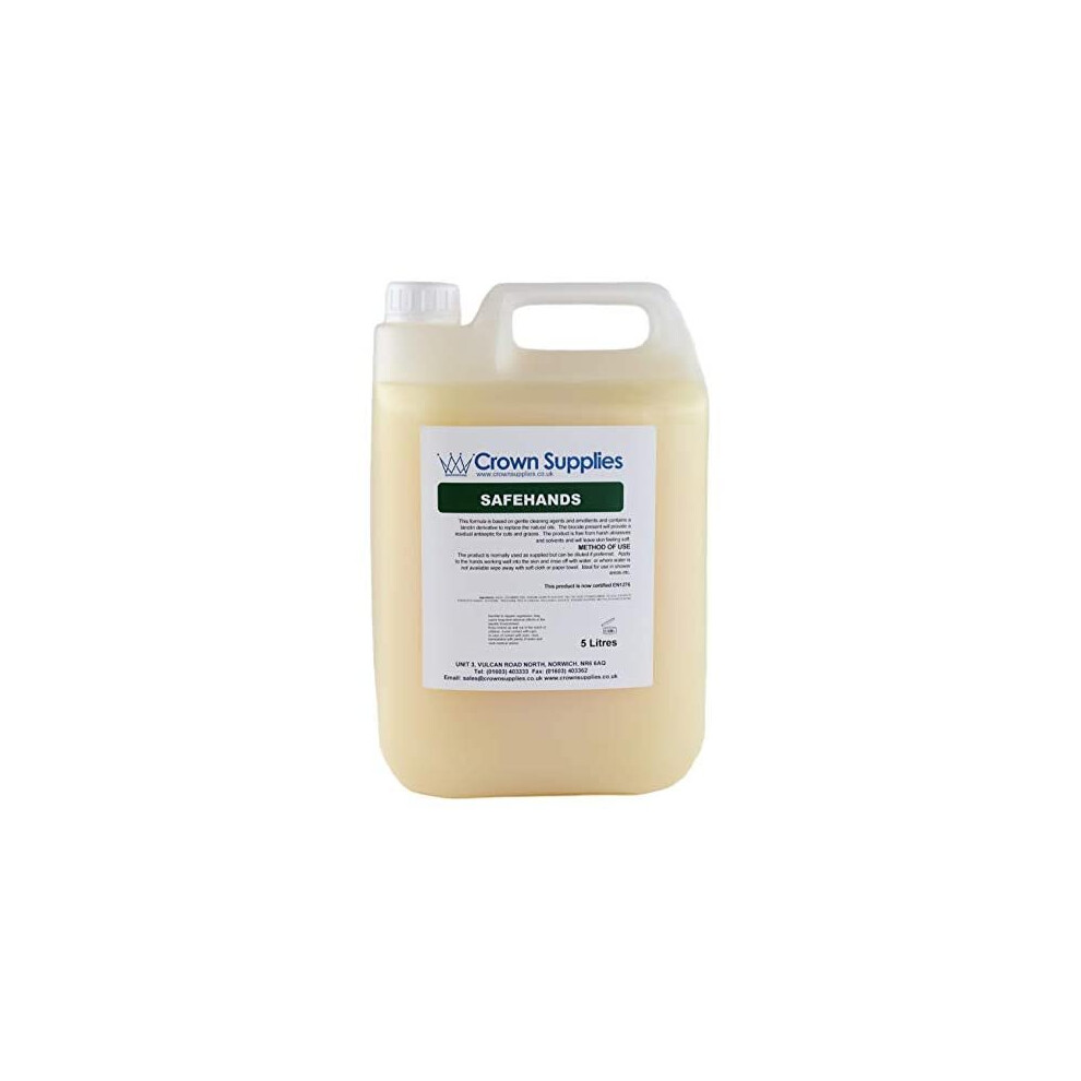 Crown Supplies Bactericidal Hand Soap Non Fragranced Safehands Liquid - 5 Litre