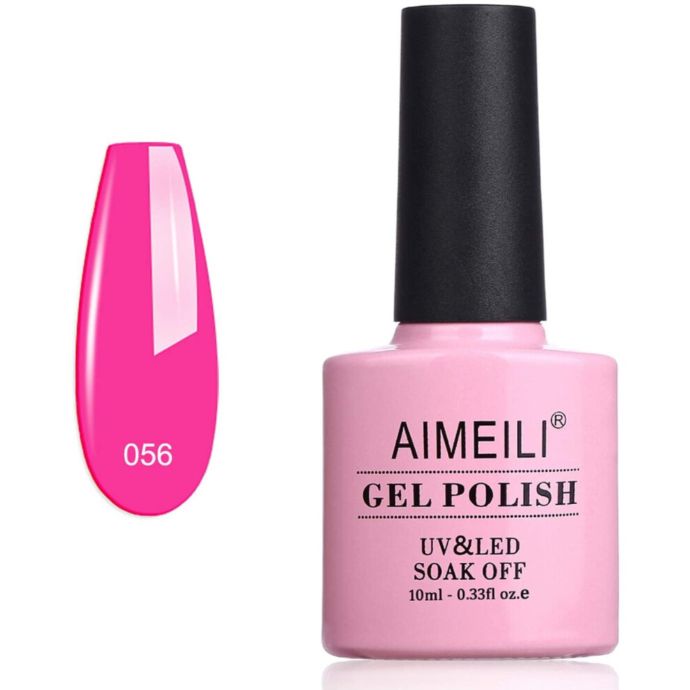 Aimeili Pink Soak Off Uv Led Gel Nail Polish - Neon Peachy (056) 10Ml